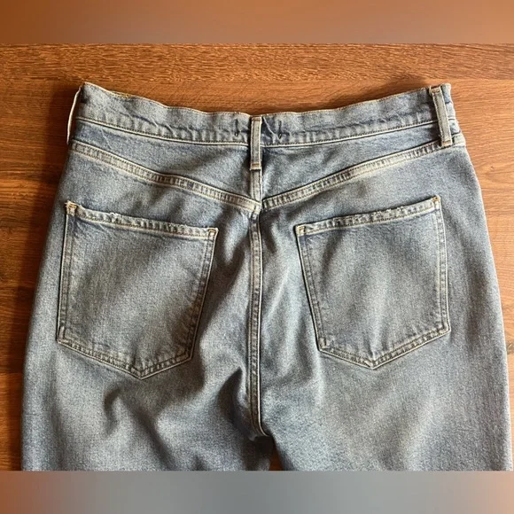 👖 AGOLDE Riley Ripped Lightwash Denim Jeans – Size 32 - Picture 7 of 12